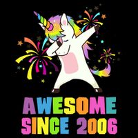 Awesome Since 2006 Unicorn 17 Years Old 17th Birthday Cooling Performance Crew T-Shirt