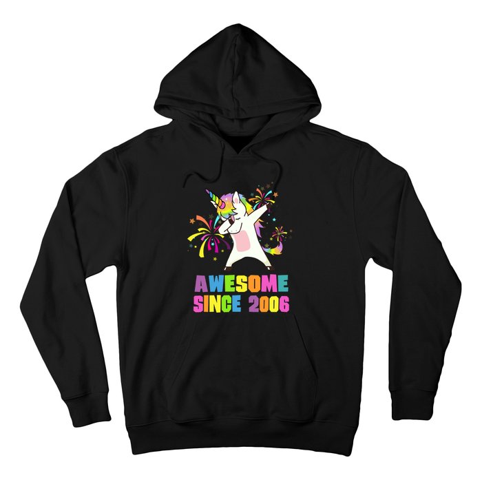 Awesome Since 2006 Unicorn 17 Years Old 17th Birthday Hoodie