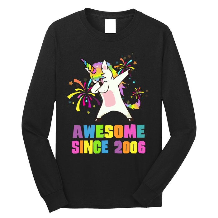 Awesome Since 2006 Unicorn 17 Years Old 17th Birthday Long Sleeve Shirt