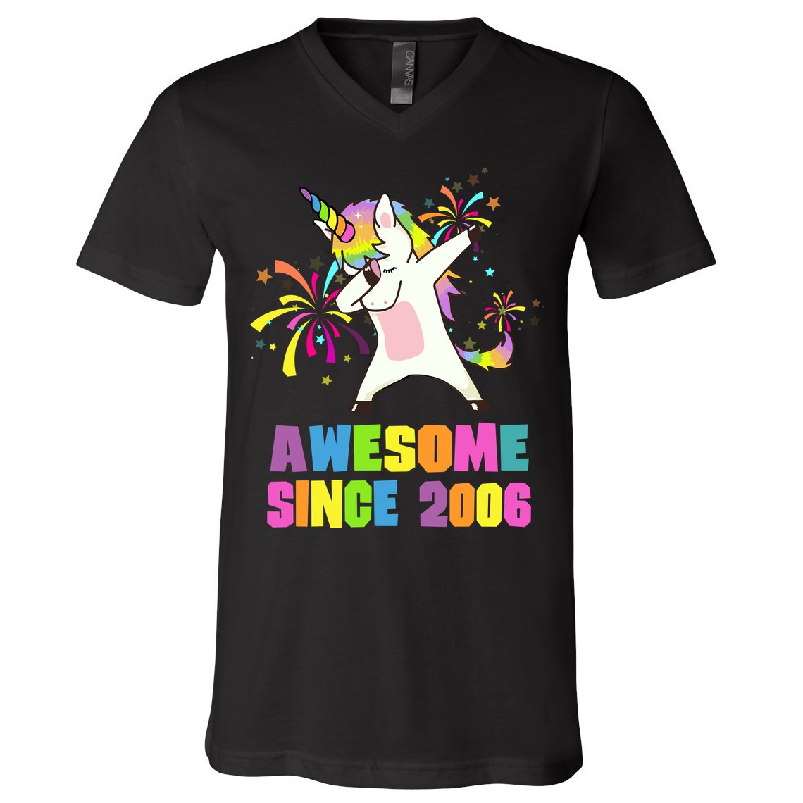 Awesome Since 2006 Unicorn 17 Years Old 17th Birthday V-Neck T-Shirt