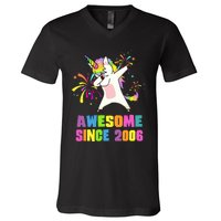 Awesome Since 2006 Unicorn 17 Years Old 17th Birthday V-Neck T-Shirt