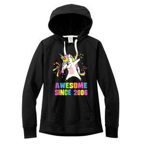 Awesome Since 2006 Unicorn 17 Years Old 17th Birthday Women's Fleece Hoodie