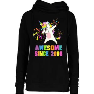 Awesome Since 2006 Unicorn 17 Years Old 17th Birthday Womens Funnel Neck Pullover Hood