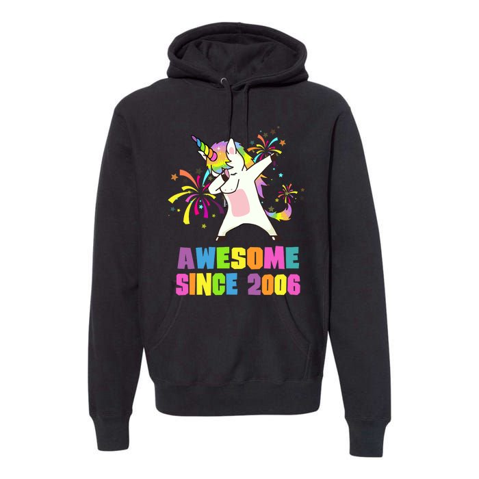 Awesome Since 2006 Unicorn 17 Years Old 17th Birthday Premium Hoodie