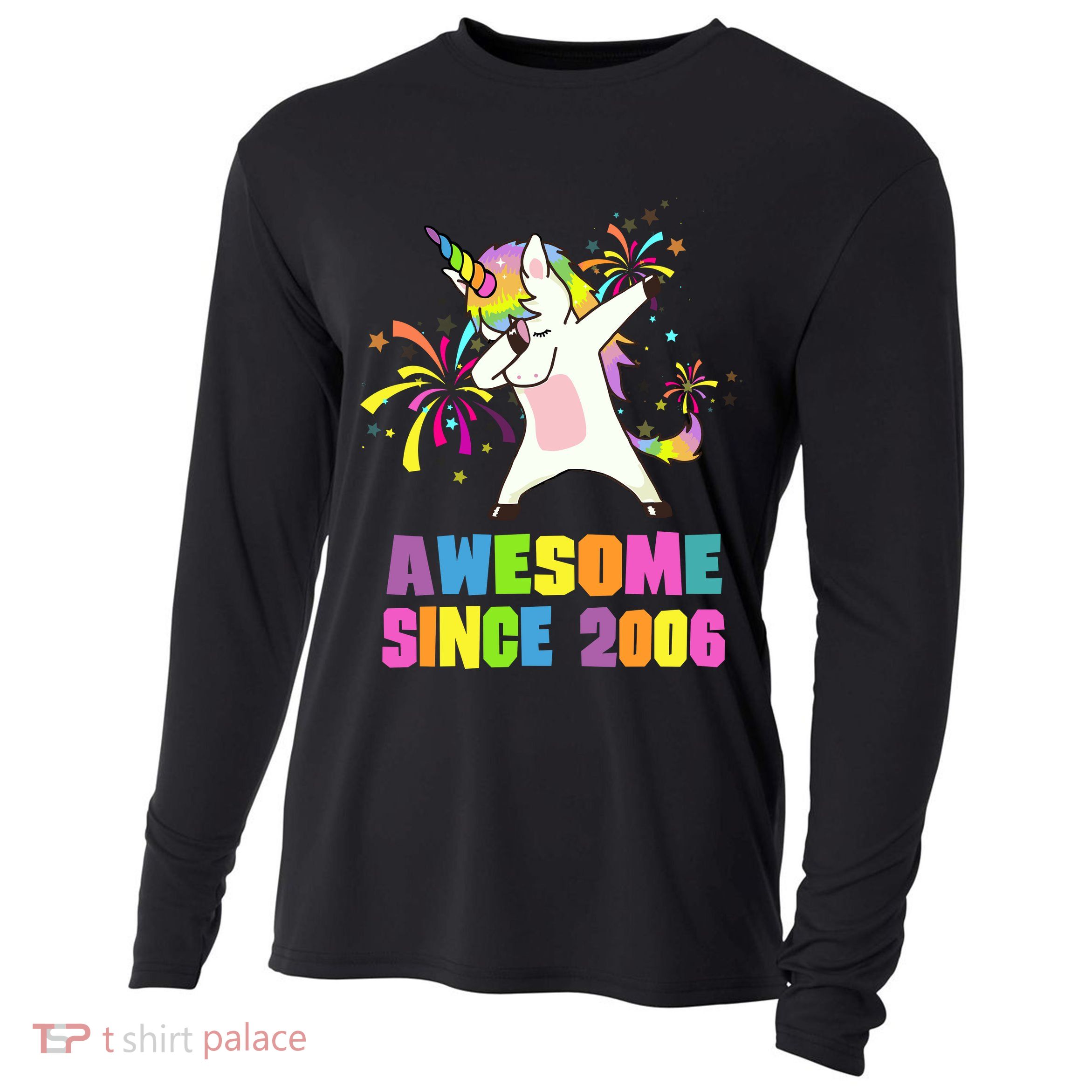 Awesome Since 2006 Unicorn 17 Years Old 17th Birthday Cooling Performance Long Sleeve Crew