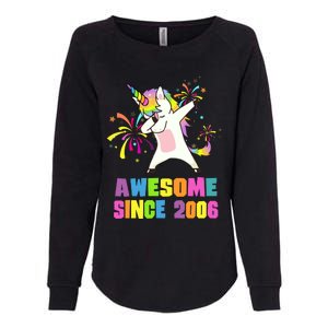 Awesome Since 2006 Unicorn 17 Years Old 17th Birthday Womens California Wash Sweatshirt