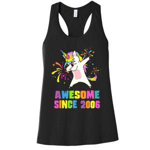 Awesome Since 2006 Unicorn 17 Years Old 17th Birthday Women's Racerback Tank