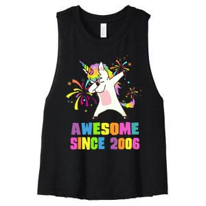 Awesome Since 2006 Unicorn 17 Years Old 17th Birthday Women's Racerback Cropped Tank