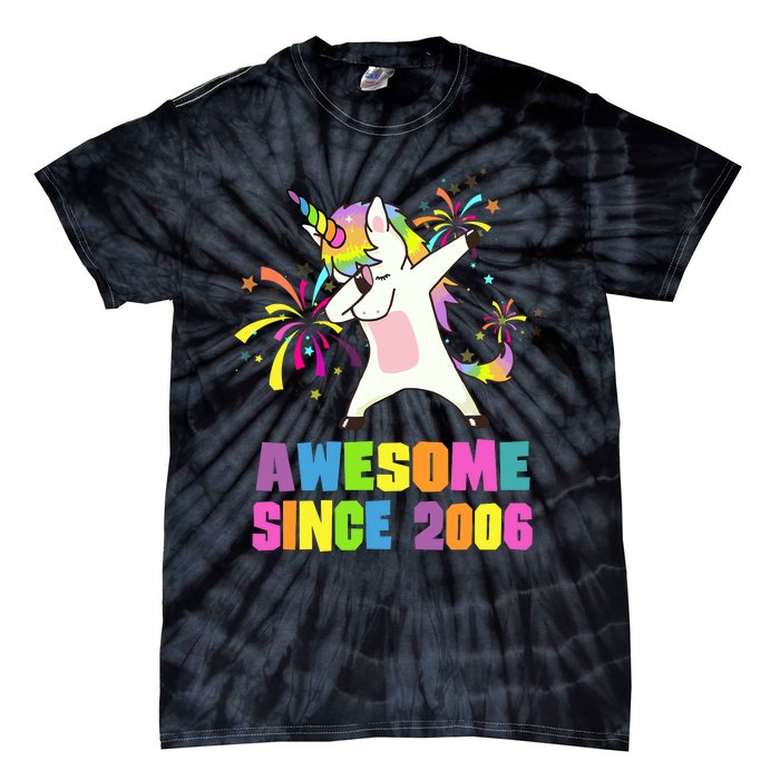 Awesome Since 2006 Unicorn 17 Years Old 17th Birthday Tie-Dye T-Shirt