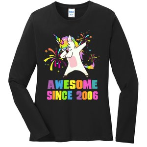 Awesome Since 2006 Unicorn 17 Years Old 17th Birthday Ladies Long Sleeve Shirt