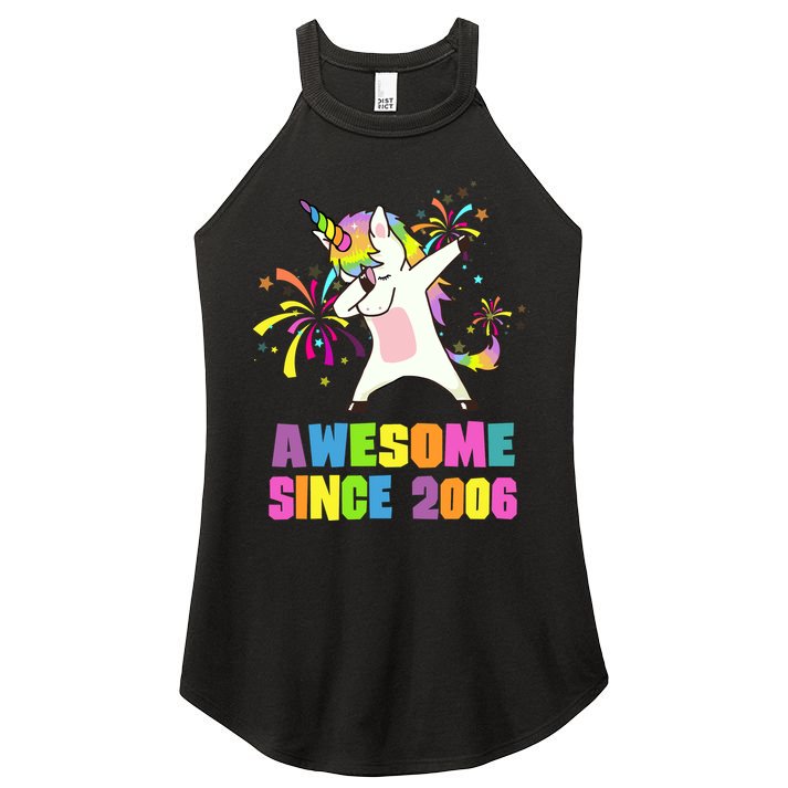 Awesome Since 2006 Unicorn 17 Years Old 17th Birthday Women's Perfect Tri Rocker Tank