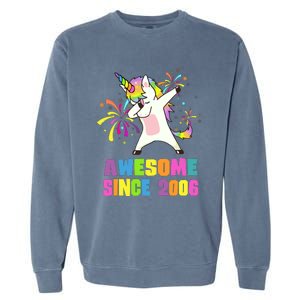 Awesome Since 2006 Unicorn 17 Years Old 17th Birthday Garment-Dyed Sweatshirt