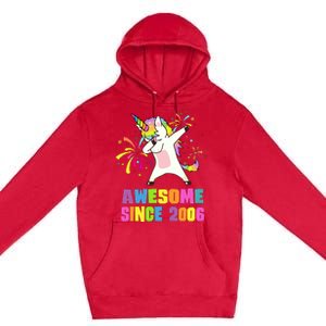 Awesome Since 2006 Unicorn 17 Years Old 17th Birthday Premium Pullover Hoodie