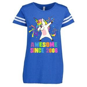 Awesome Since 2006 Unicorn 17 Years Old 17th Birthday Enza Ladies Jersey Football T-Shirt