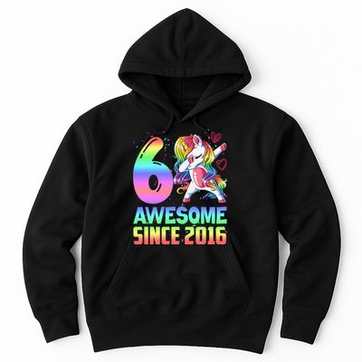 Awesome Since 2016 Unicorn 6th Birthday 6 Years Old Hoodie