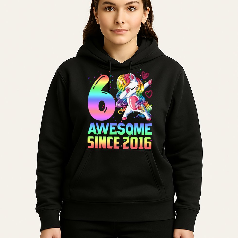 Awesome Since 2016 Unicorn 6th Birthday 6 Years Old Hoodie