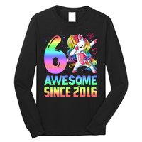 Awesome Since 2016 Unicorn 6th Birthday 6 Years Old Long Sleeve Shirt