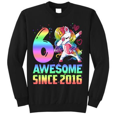 Awesome Since 2016 Unicorn 6th Birthday 6 Years Old Sweatshirt
