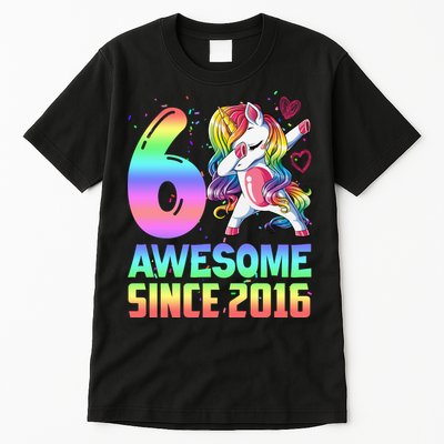 Awesome Since 2016 Unicorn 6th Birthday 6 Years Old Tall T-Shirt
