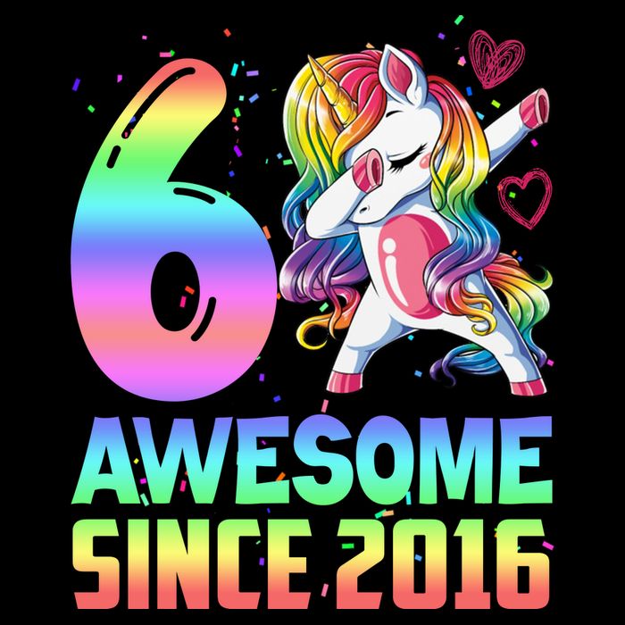Awesome Since 2016 Unicorn 6th Birthday 6 Years Old Drawstring Bag