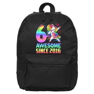 Awesome Since 2016 Unicorn 6th Birthday 6 Years Old 16 in Basic Backpack