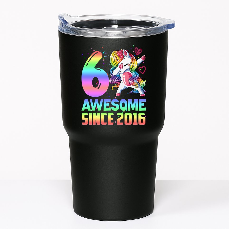 Awesome Since 2016 Unicorn 6th Birthday 6 Years Old Tumbler