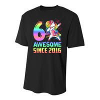 Awesome Since 2016 Unicorn 6th Birthday 6 Years Old Youth Performance Sprint T-Shirt