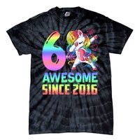 Awesome Since 2016 Unicorn 6th Birthday 6 Years Old Tie-Dye T-Shirt