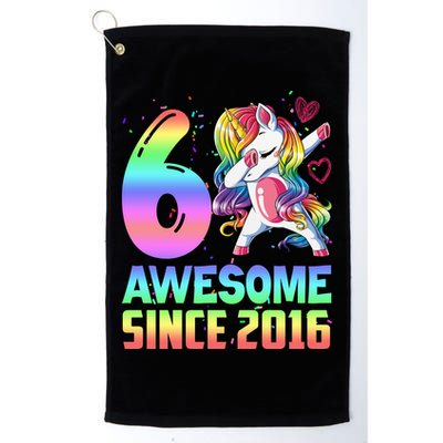 Awesome Since 2016 Unicorn 6th Birthday 6 Years Old Golf Towel