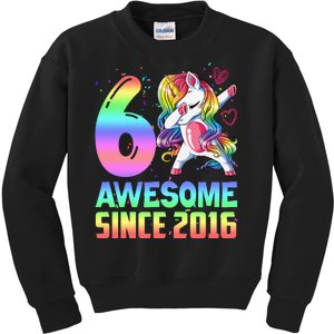 Awesome Since 2016 Unicorn 6th Birthday 6 Years Old Kids Sweatshirt