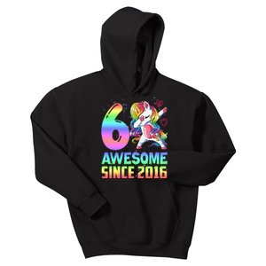 Awesome Since 2016 Unicorn 6th Birthday 6 Years Old Kids Hoodie