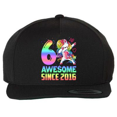 Awesome Since 2016 Unicorn 6th Birthday 6 Years Old Wool Snapback Cap