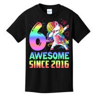 Awesome Since 2016 Unicorn 6th Birthday 6 Years Old Kids T-Shirt