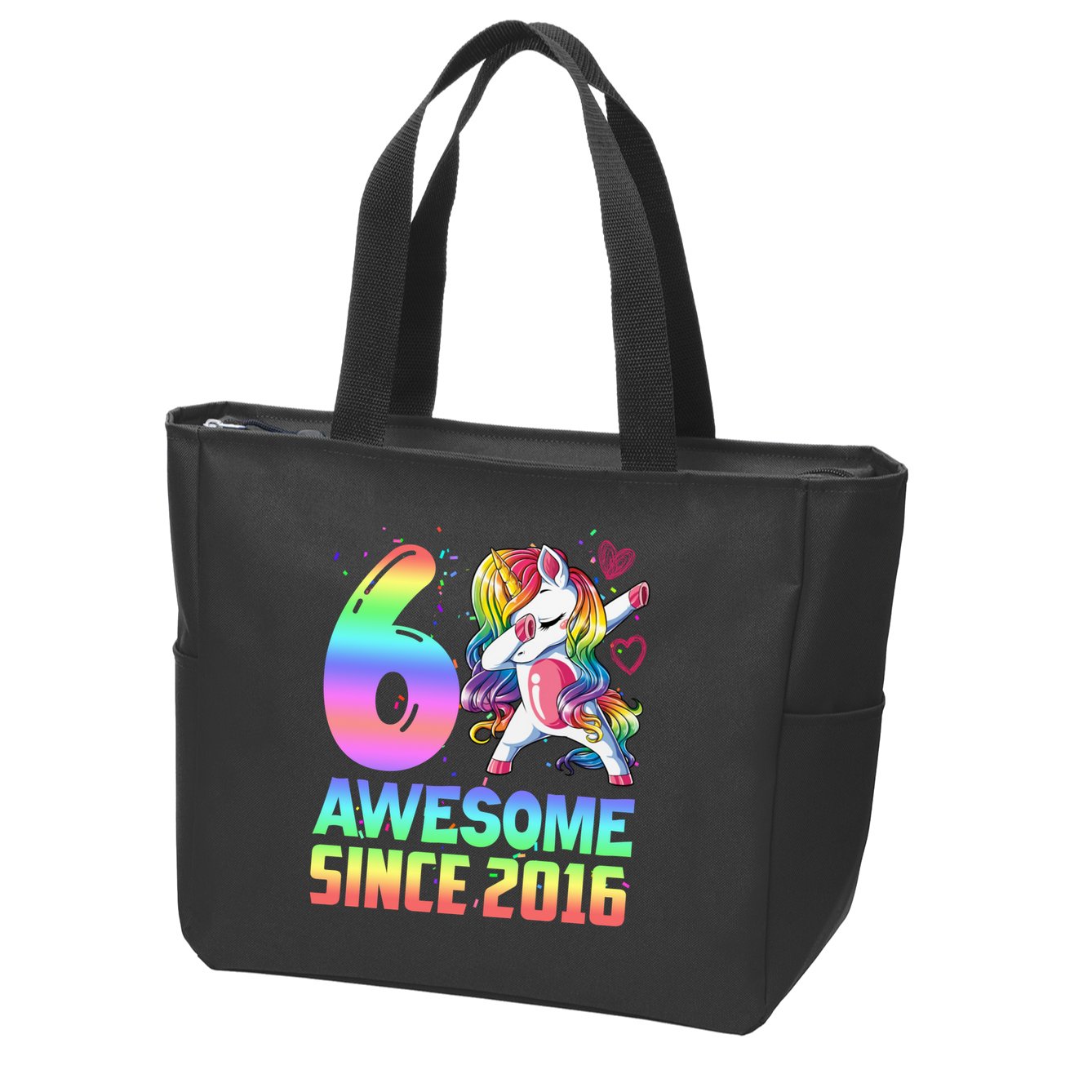 Awesome Since 2016 Unicorn 6th Birthday 6 Years Old Zip Tote Bag
