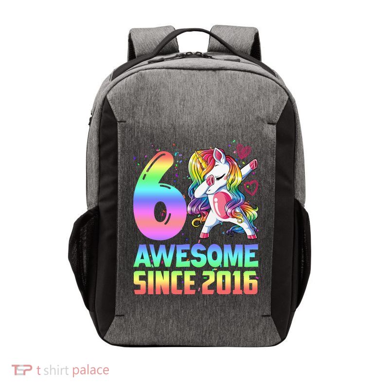 Awesome Since 2016 Unicorn 6th Birthday 6 Years Old Vector Backpack