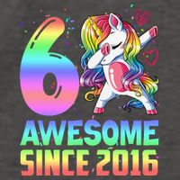 Awesome Since 2016 Unicorn 6th Birthday 6 Years Old Vector Backpack
