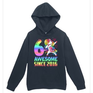 Awesome Since 2016 Unicorn 6th Birthday 6 Years Old Urban Pullover Hoodie