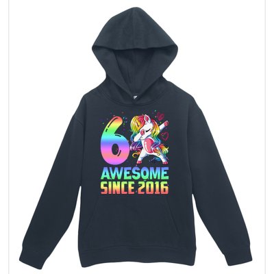 Awesome Since 2016 Unicorn 6th Birthday 6 Years Old Urban Pullover Hoodie