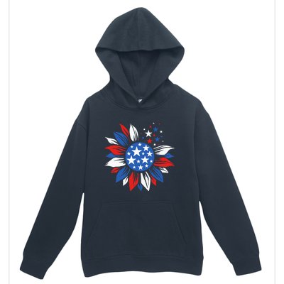 America Sunflower 4th Of July Patriotic American Urban Pullover Hoodie