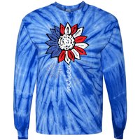 America Sunflower 4th Of July Patriotic Cool Gift Tie-Dye Long Sleeve Shirt