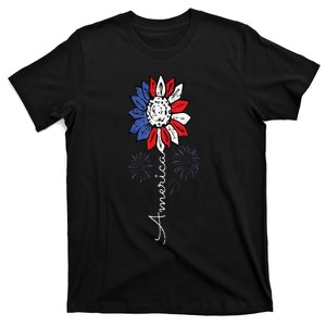 America Sunflower 4th Of July Independence Day Patriotic T-Shirt