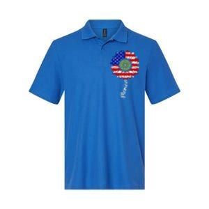 America Sunflower 4th Of July American Flag Patriotic Funny Gift Softstyle Adult Sport Polo