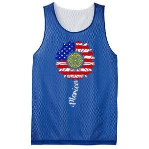 America Sunflower 4th Of July American Flag Patriotic Funny Gift Mesh Reversible Basketball Jersey Tank