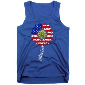 America Sunflower 4th Of July American Flag Patriotic Funny Gift Tank Top