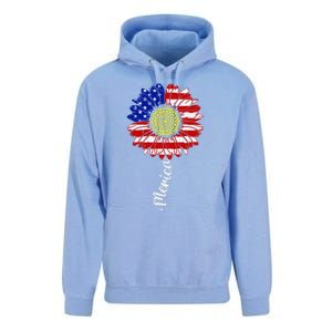 America Sunflower 4th Of July American Flag Patriotic Funny Gift Unisex Surf Hoodie