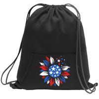 America Sunflower 4th Of July Patriotic American 4th Of July Sweatshirt Cinch Pack Bag