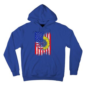 America Sunflower 4th Of July Usa American Flag Patriotic Great Gift Hoodie