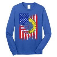 America Sunflower 4th Of July Usa American Flag Patriotic Great Gift Long Sleeve Shirt