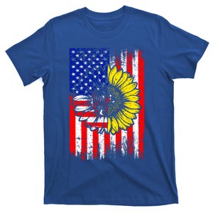 America Sunflower 4th Of July Usa American Flag Patriotic Great Gift T-Shirt