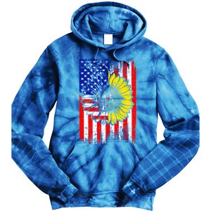 America Sunflower 4th Of July Usa American Flag Patriotic Great Gift Tie Dye Hoodie